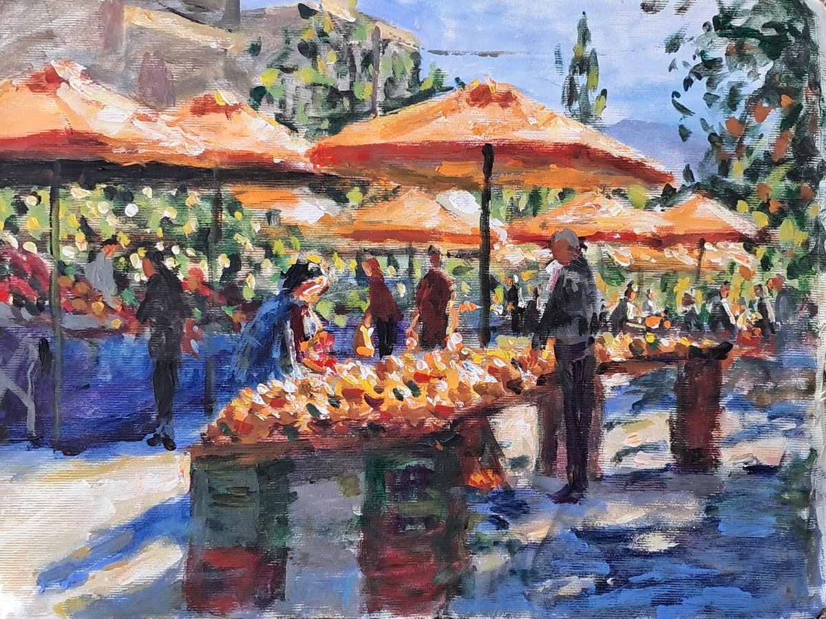  The Fruit Market By Dimitris Voyiazoglou, 20 X 17, Artwork For Sale On Artfinder