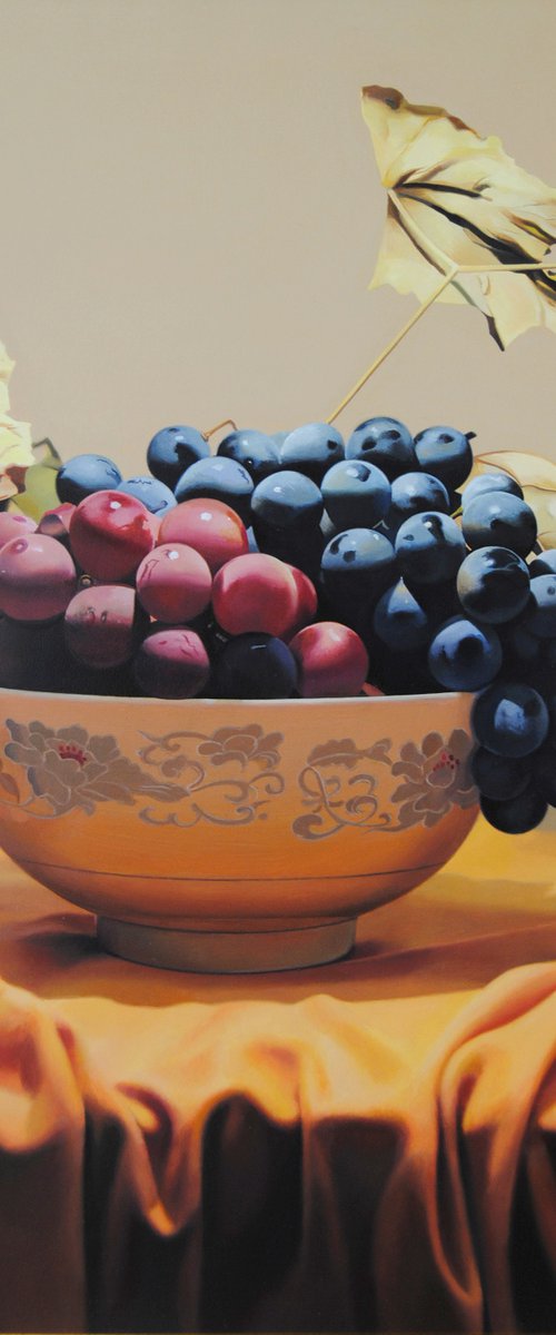 Autumn still life , Original oil on canvas painting by Valeri Tsvetkov