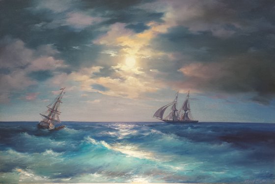 luminous night(60x90cm, oil painting)