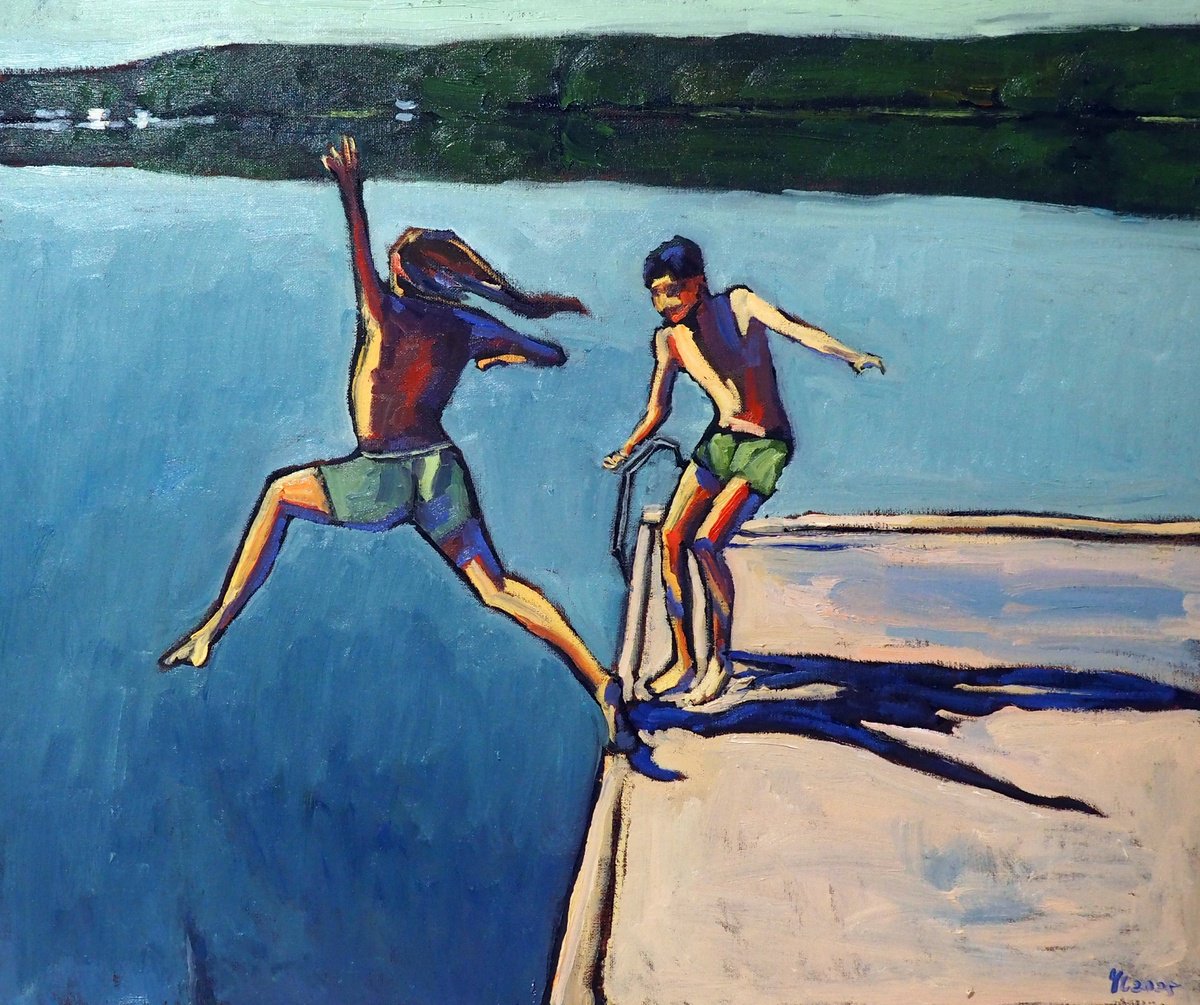 Impressionistic Landscape Oil Painting By Yuanyuan Liu, 26 X 21", Summer Joyfulness, Original Artwork