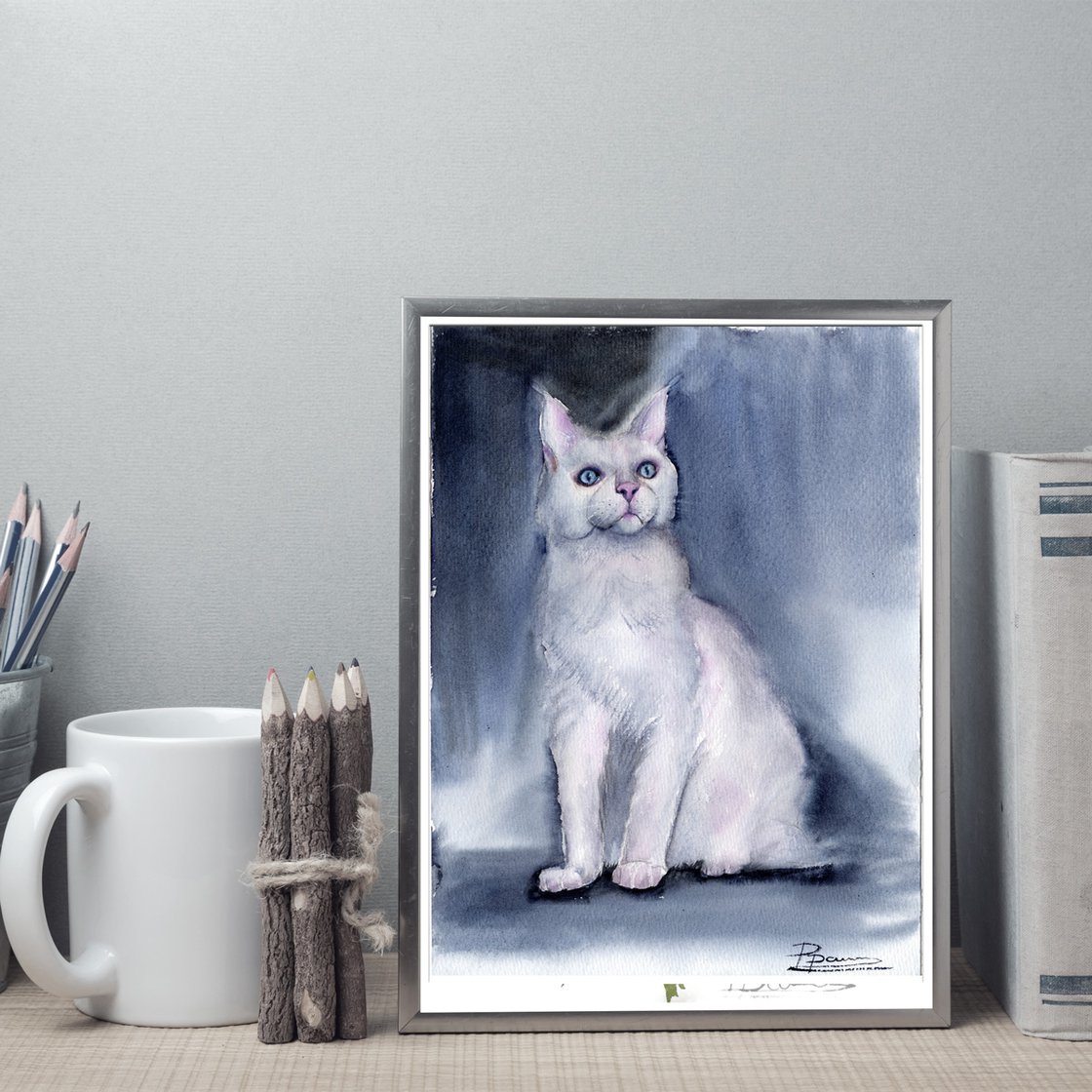 How to paint a White cat