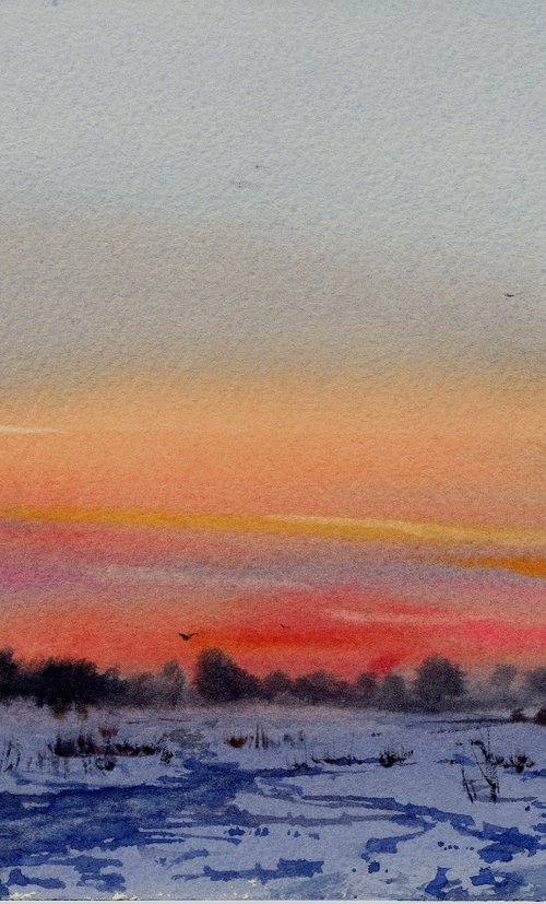 Orange sunset #4 by Eugenia Gorbacheva