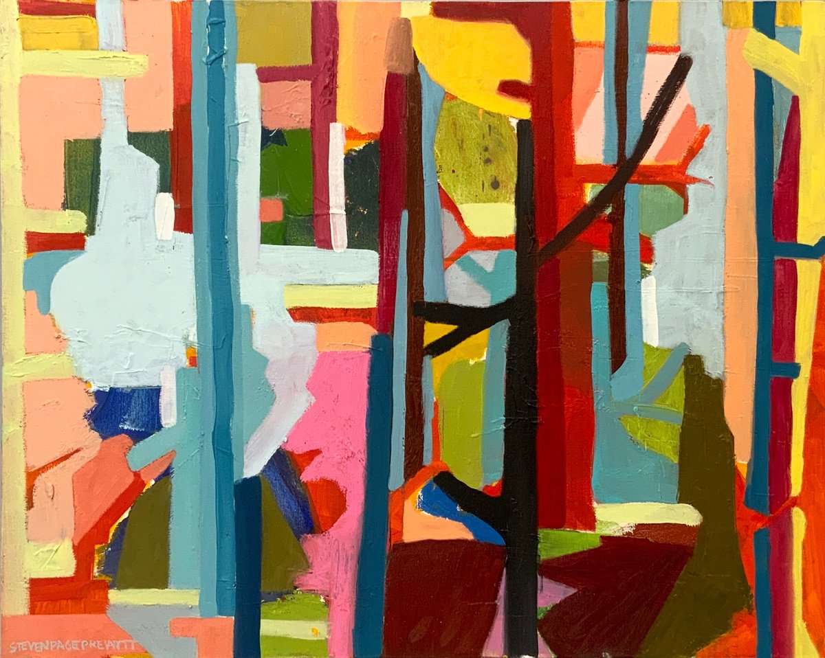 Impressionistic Abstract Oil Painting By Steven Page Prewitt, 30 X 24", The Birds Don