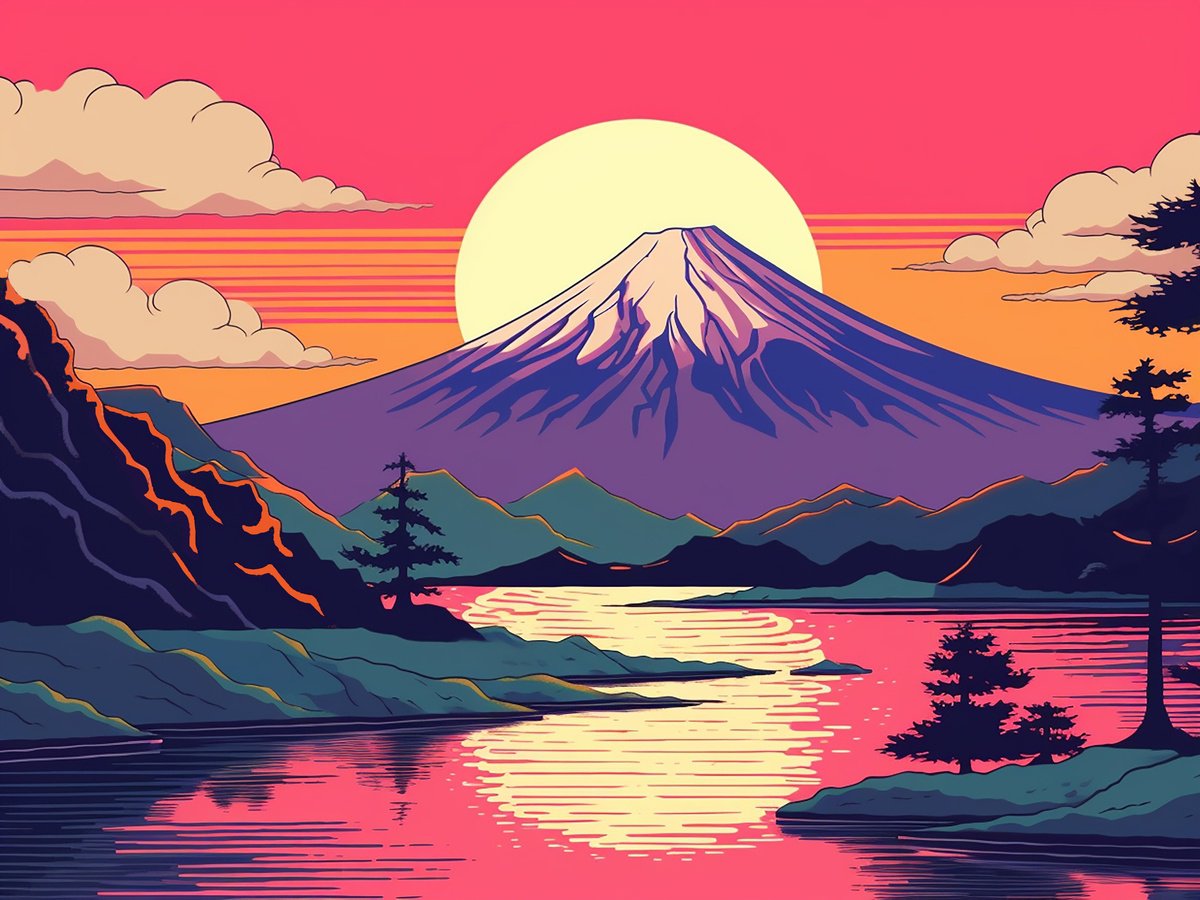 Fuji at sunset by Kosta Morr