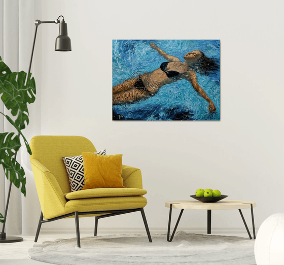 Girl swimming65(48x36 in)