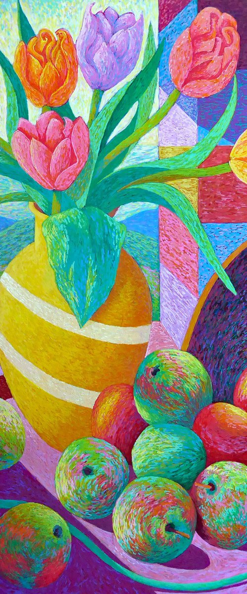 STILL LIFE OF FRUIT & FLOWERS by Stephen Conroy