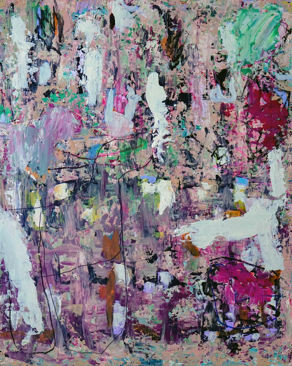 Organic Abstract Acrylic Painting By Geert Lemmers Fpa, 33 X 41, Our Free Thoughts 8, Original Artwork