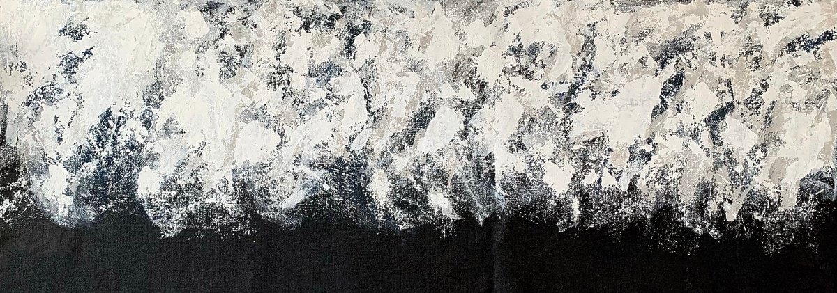 Abstraction No. 7221 black & white XXL neutral minimalism by Anita Kaufmann