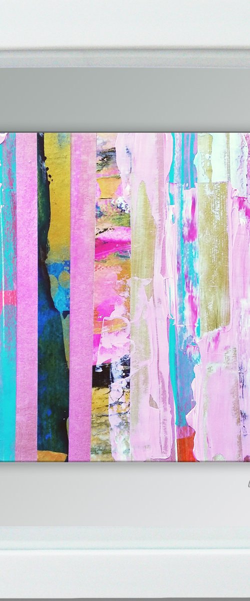 Framed ready to hang original abstract  - Sampled #1 by Carolynne Coulson