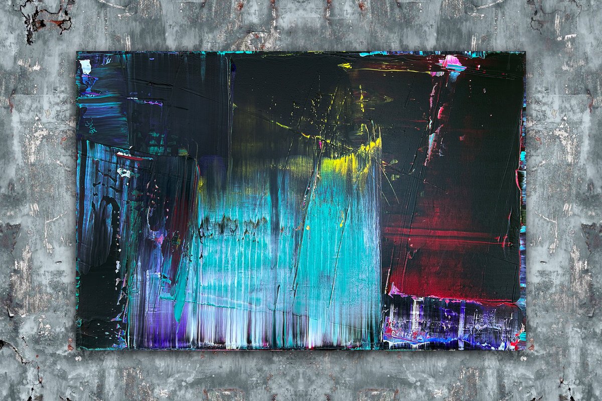 Expressive Abstract Acrylic Painting By Preston M. Smith (Pms), 36 X 24", "Schism", Original Artwork