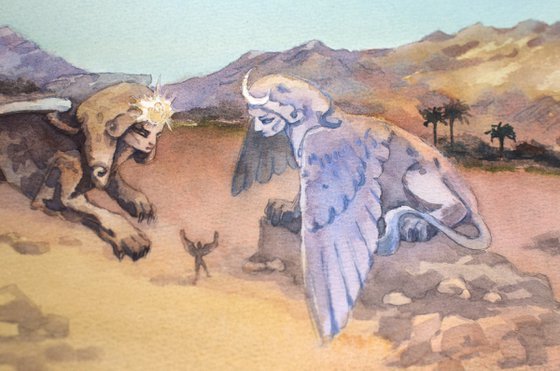 Fantasy sphinxes of day and night