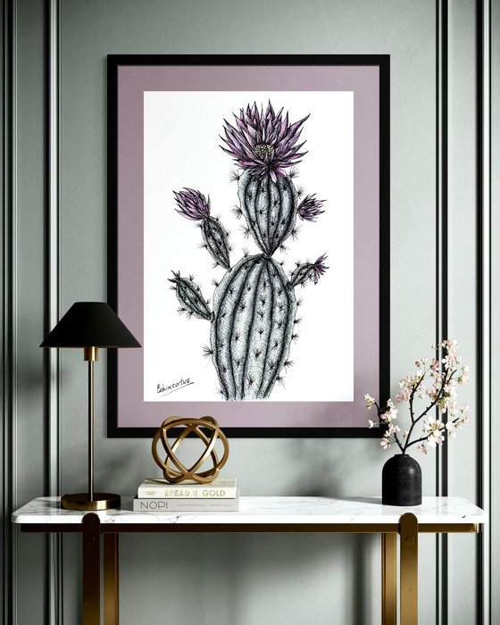CACTUS WITH PINK FLOWERS