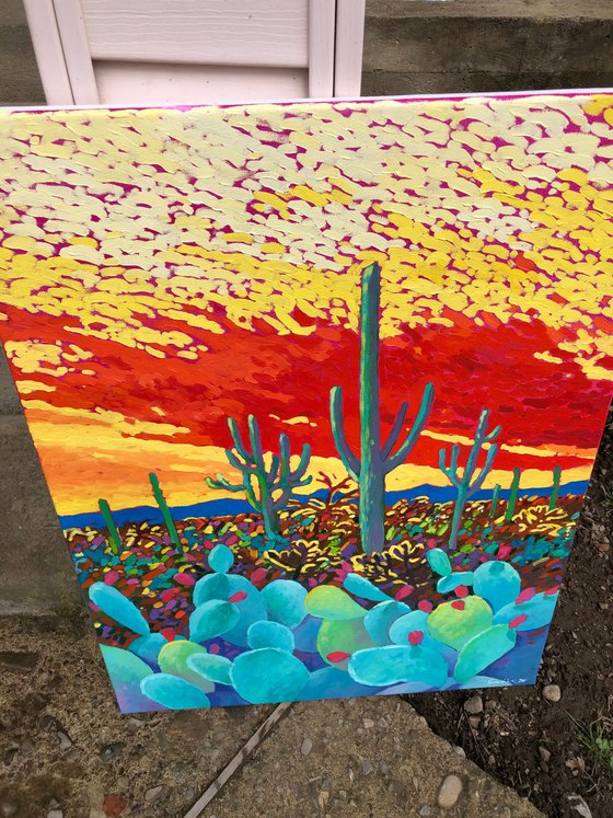 Warm evening in desert