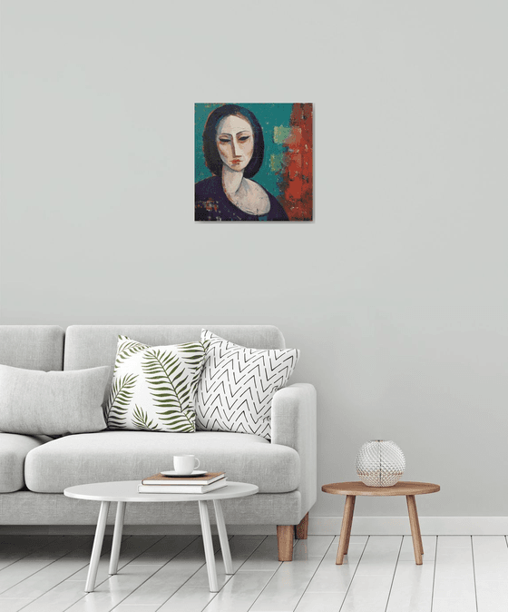 Mood (50x50cm,  oil painting, ready to hang)