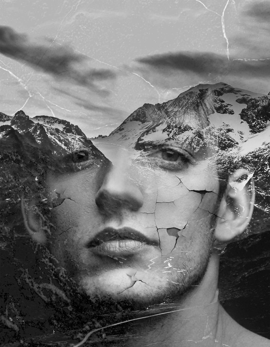 Illustrative Portrait Photograph By Srdjan Jevtic, 33 X 43", Like A Stone, Original Artwork