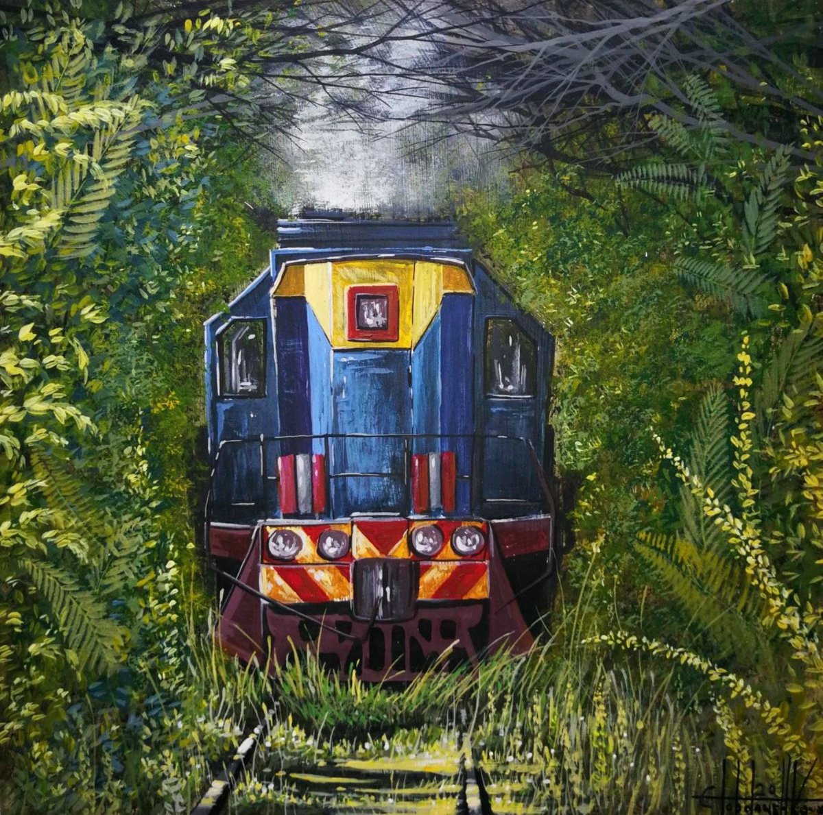 Photorealistic Landscape Acrylic Painting By Eugene Gorbachenko, 12 X 12, Mysterious Tunnel. Acrylic On Panel 30X30Cm, Artfinder