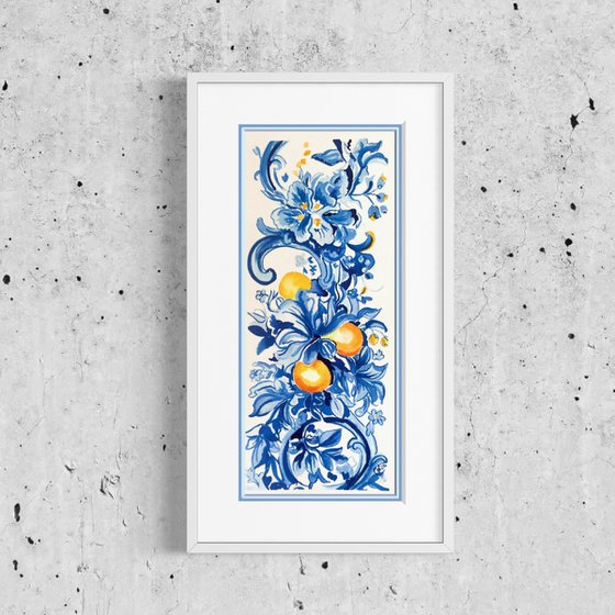 Azul & Citrus Triptych