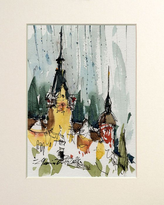 Royal Peles Castle Watercolor