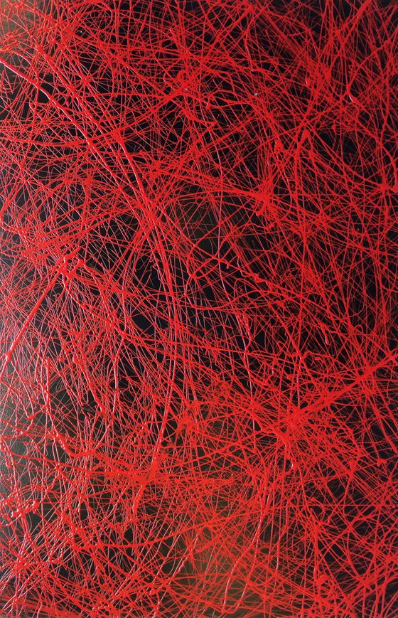 Black & red abstract. 40X60cm