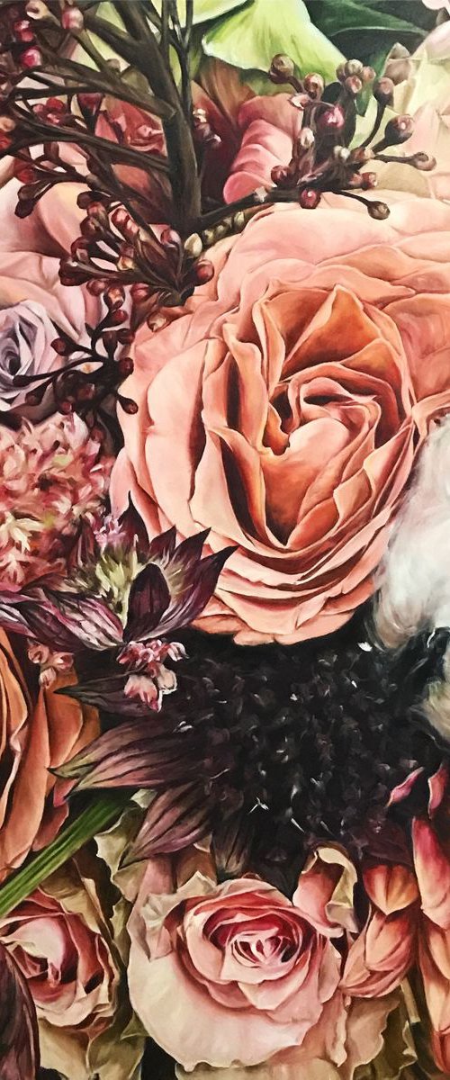 Square drawing Autumn Kiss 100*100 cm by Irina Ivlieva