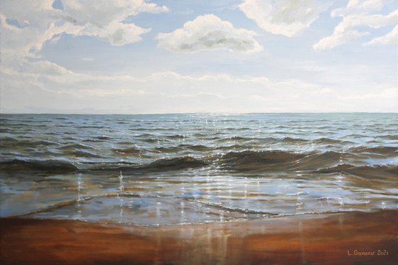 SHINING SEA. ORIGINAL OIL PAINTING, GIFT