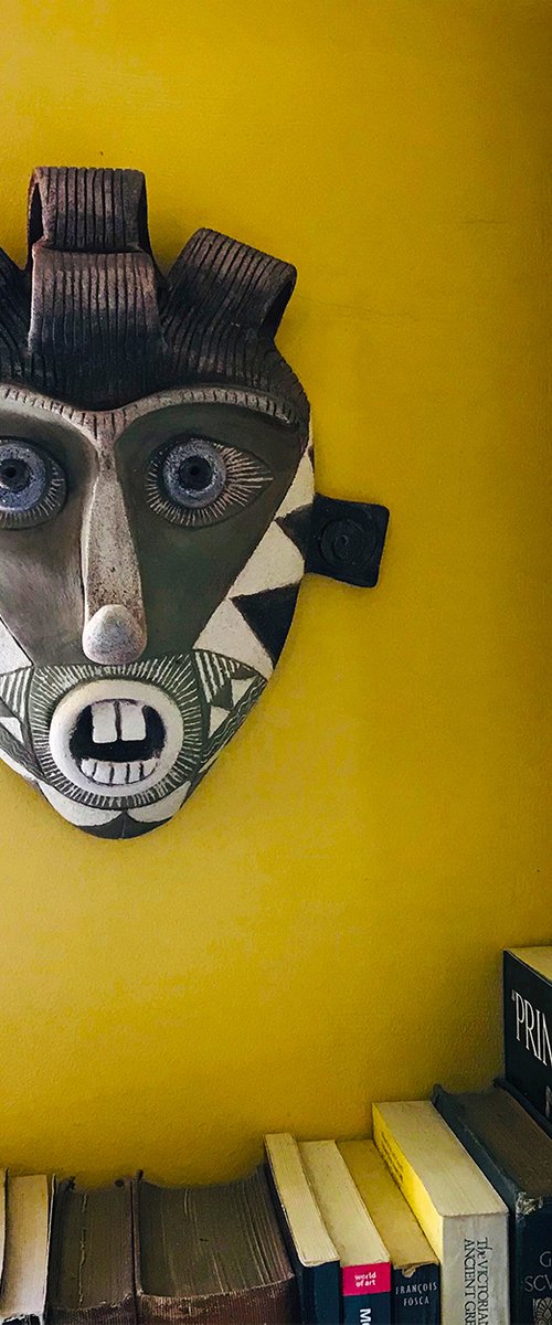 Primitive Style Ceramic Mask Four by Michael Woods
