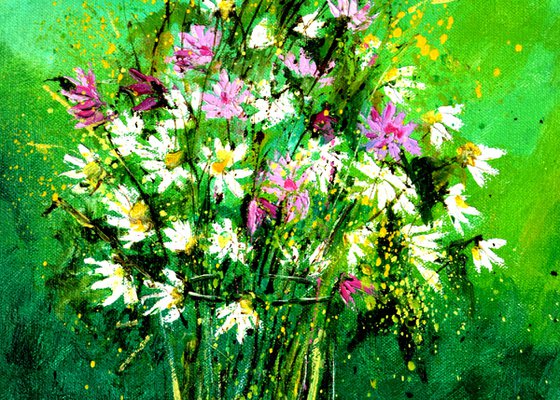 Still life pink flowers