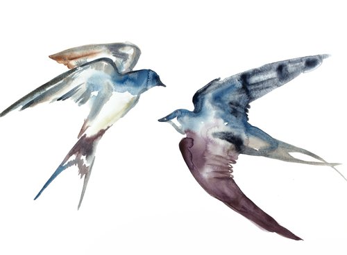 Swallows in Flight No. 21 by Elizabeth Becker