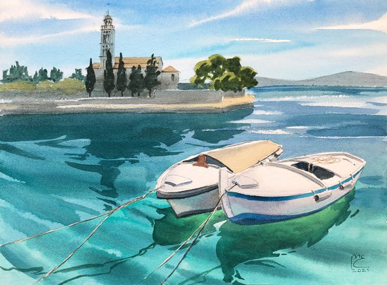 Fishing boats on Hvar island, Croatia