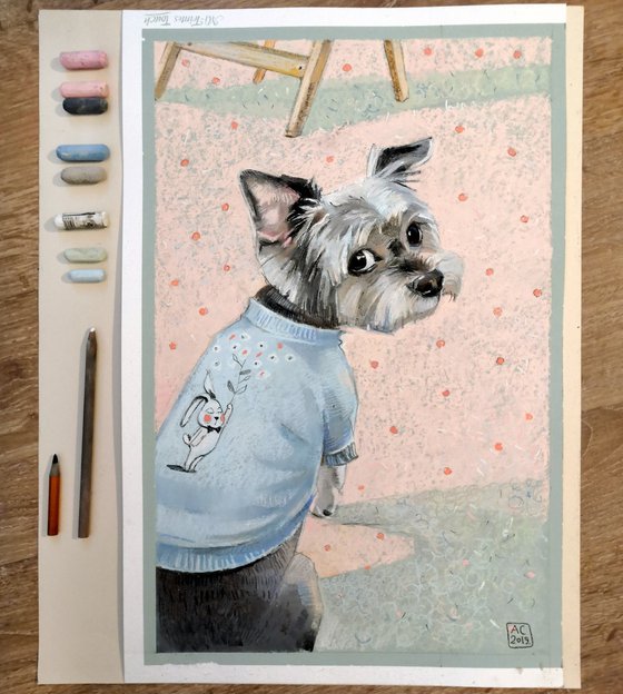 Portrait of a pet to order. Commission artwork by Alexandra Sergeeva.