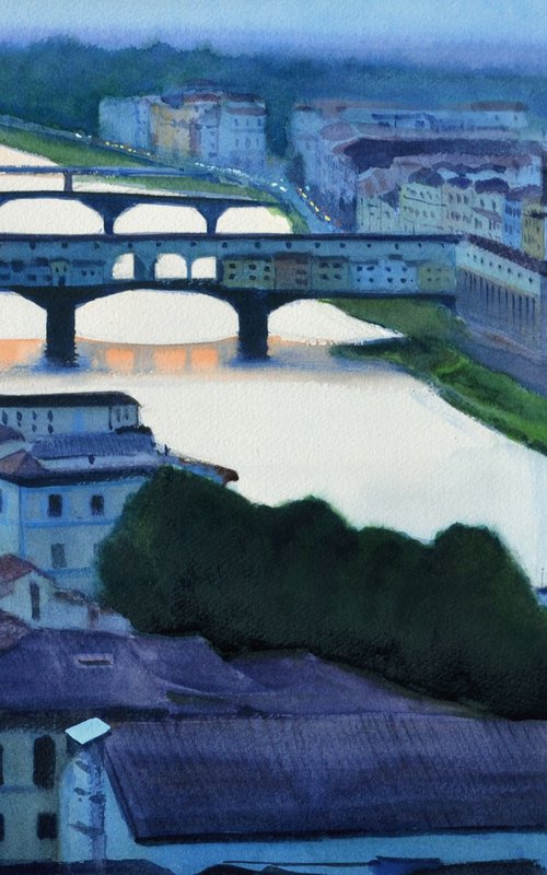 View of the Arno, Florence by Ramesh Jhawar