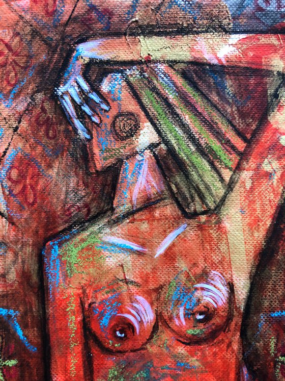 “The shame” small red painting