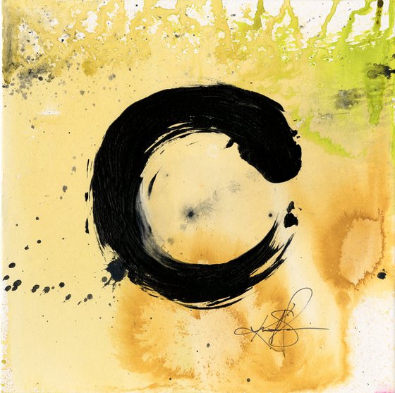 Enso Tranquility 11 - Framed Zen Circle Art by Kathy Morton Stanion