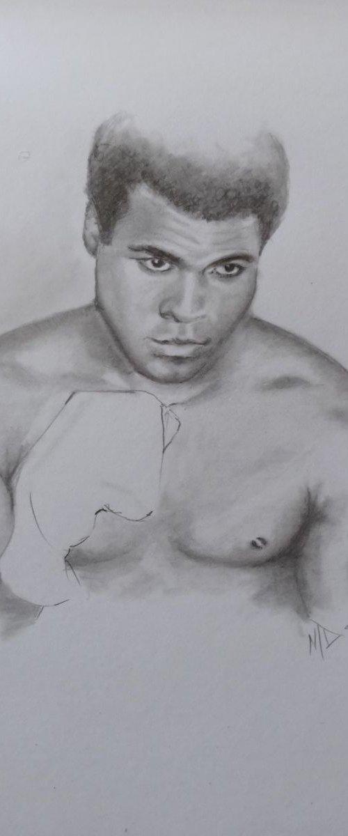 Cassius Marcellus Clay, Mohamed Ali by Mel Davies Original Art