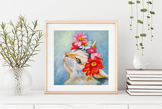 Cat flower mood