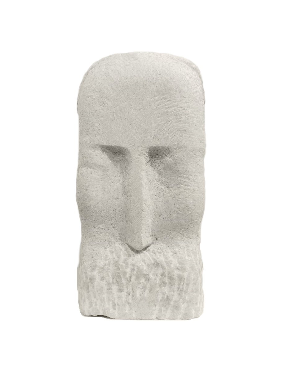 Expressive Portrait Stone Sculpture By Rasho Mitev, 6 X 11", "Male Portrait", Original Artwork