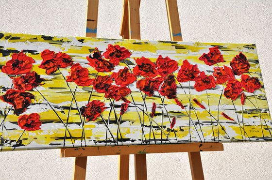 Red Poppies 2 100x40cm