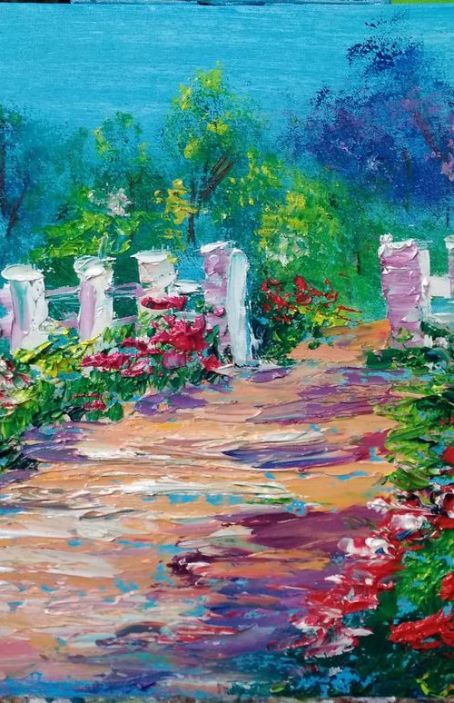 Flowering garden in the village by Oksana Fedorova