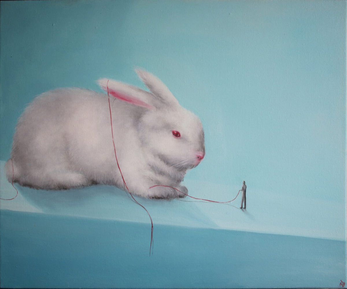 Surrealistic Landscape Oil Painting By Vanessa T Stefanova, 24 X 20", Working With The Creative, Original Artwork