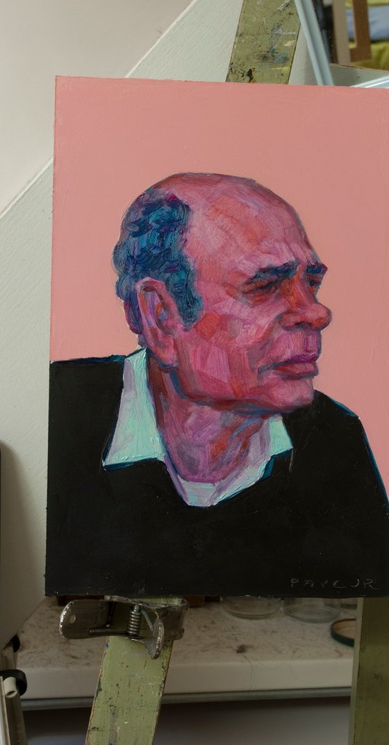 pink pop portrait of actor