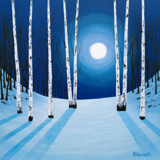 Moonlight Snow Forest