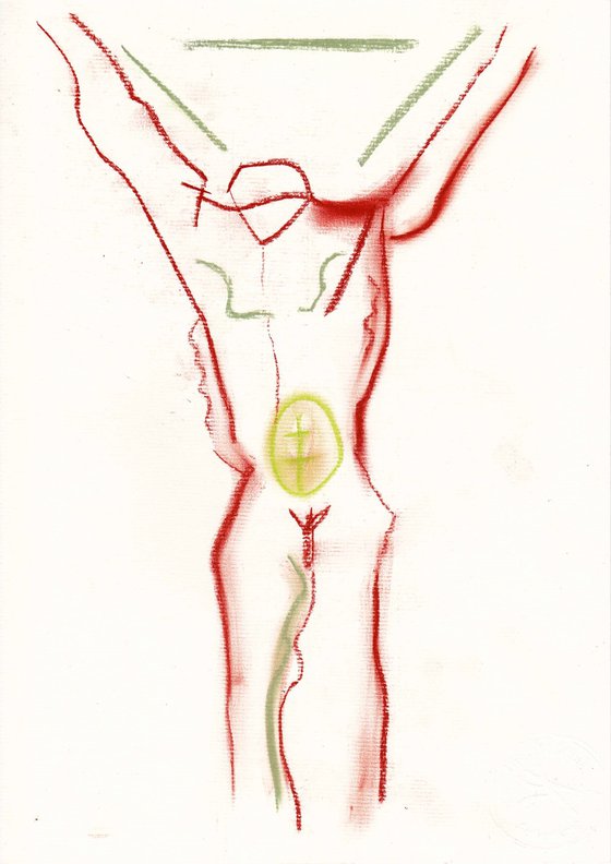 Male nude crucifixion