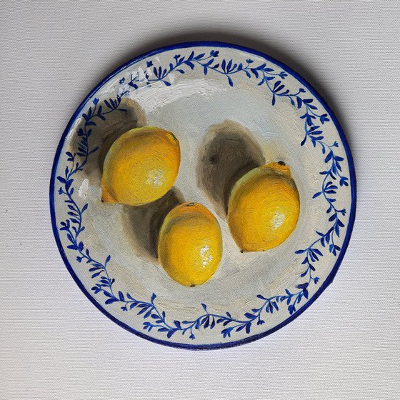 Lemons on plate