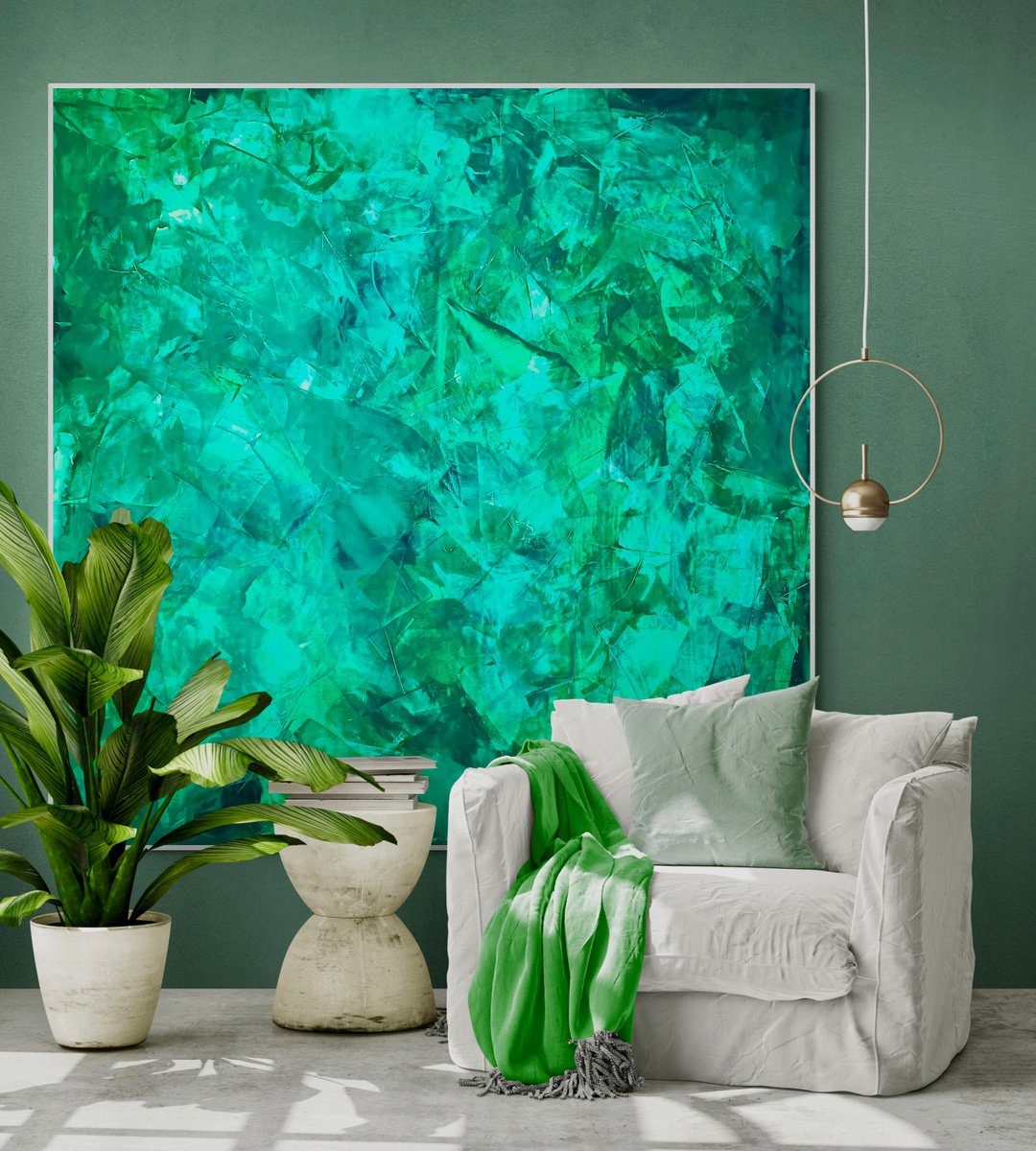 Abstract Acrylic Painting By Anita Kaufmann, 59 X 59, Nature