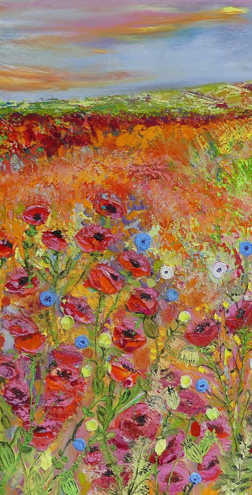 Wildflower Poppy Meadow by Lesley Blackburn