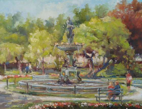 Halifax Public Gardens 3, plein air (12x16x0.7")