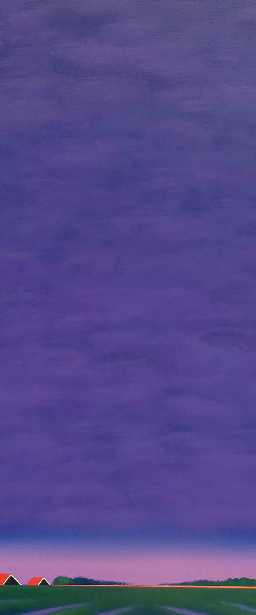 Red roofs, purple evening by Nelly van Nieuwenhuijzen