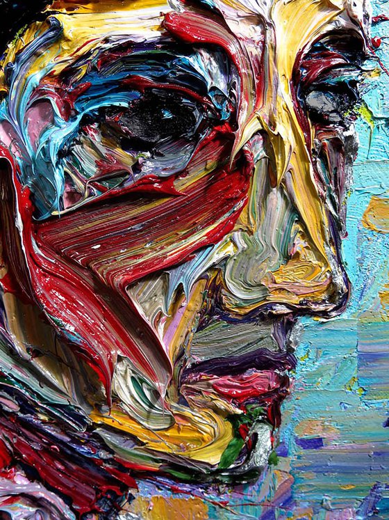 Original Oil Painting Portrait Abstract Female Expressionism Impressionism