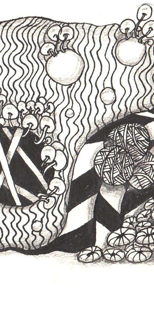 Zentangle #1 grafic artwork. - Original drawing. by Mag Verkhovets