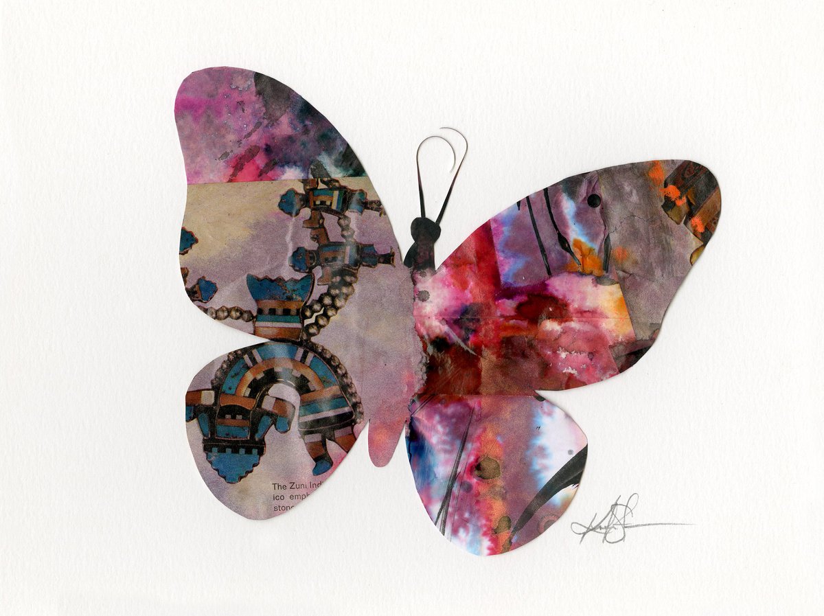 A Butterfly Story - 13 - Abstract Minimal Butterfly Painting Collage by Kathy Morton Stani... by Kathy Morton Stanion